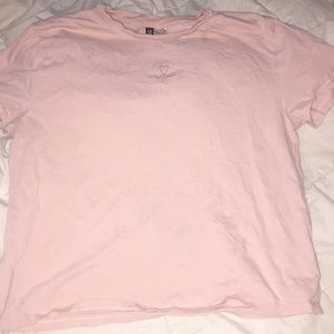 Pink semi cropped t-shirt